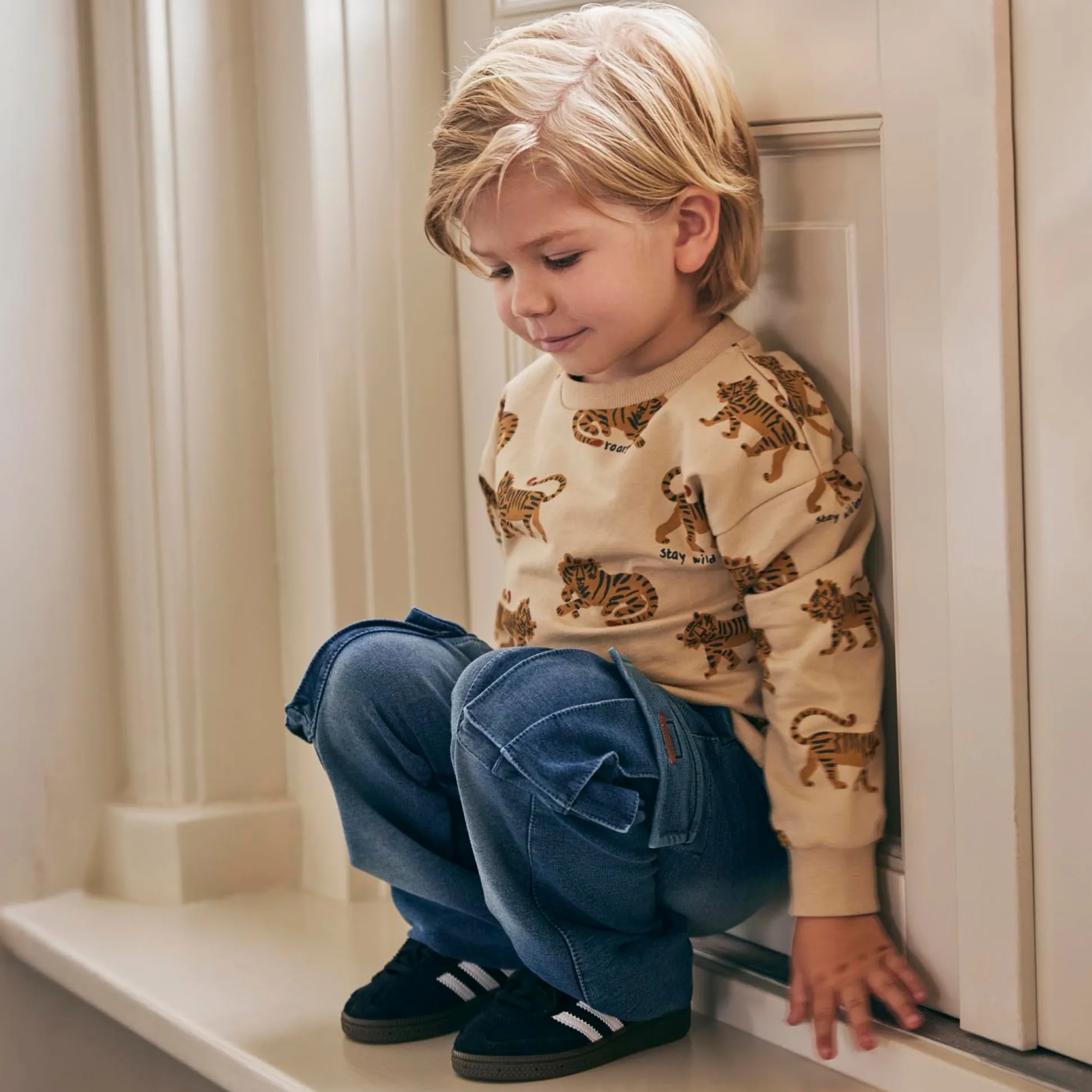 Prénatal peuter sweater lange mouwen dierenprint multi