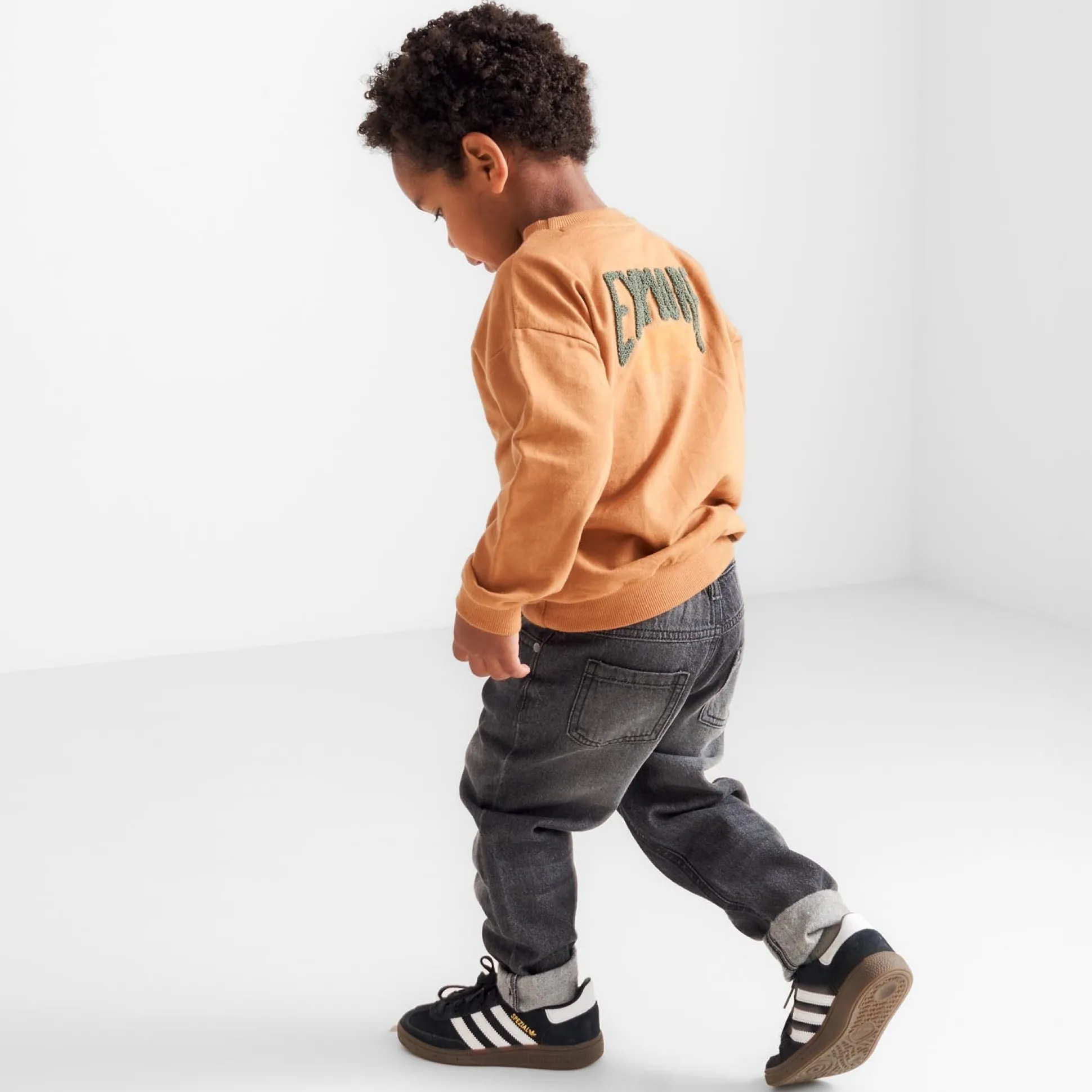 Prénatal peuter sweater lange mouwen logo bruin