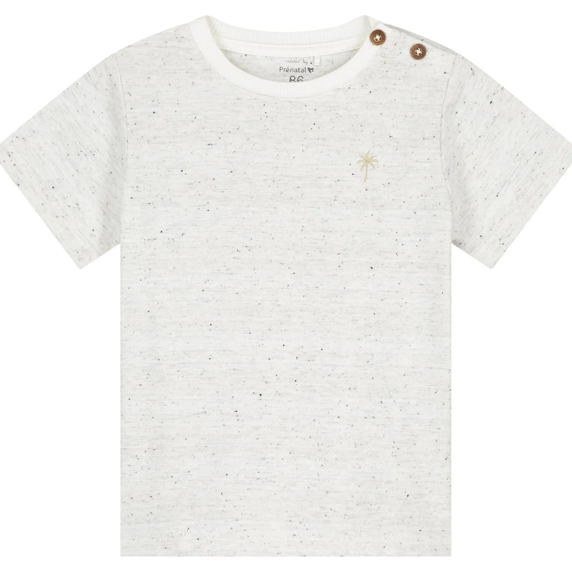 Prénatal peuter T-shirt korte mouwen effen wit