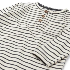 Prénatal peuter T-shirt lange mouwen strepen antraciet