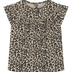 Prénatal peuter T-shirts 2 stuks korte mouwen panterprint beige