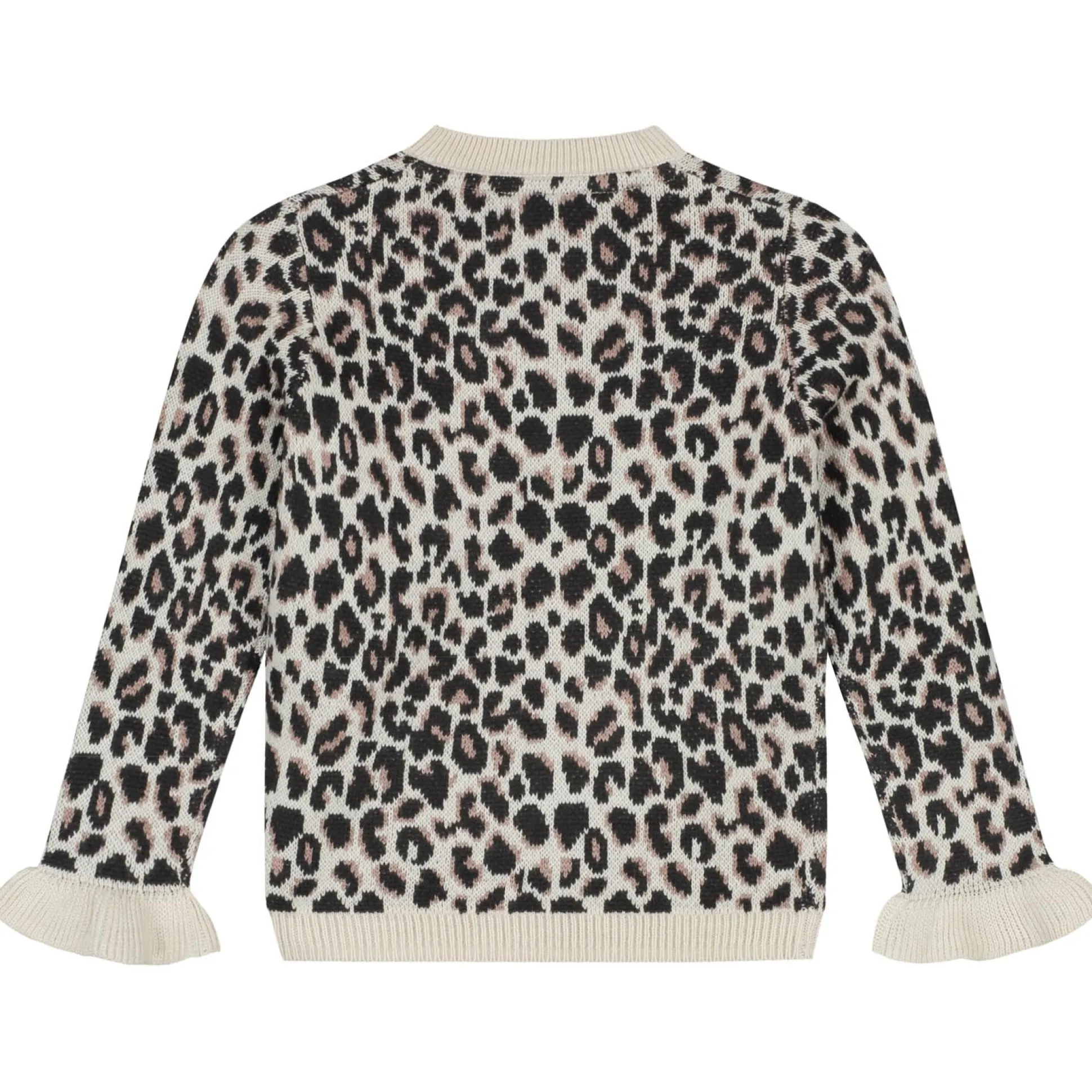 Prénatal peuter vest lange mouwen panterprint beige