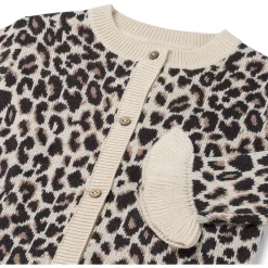 Prénatal peuter vest lange mouwen panterprint beige