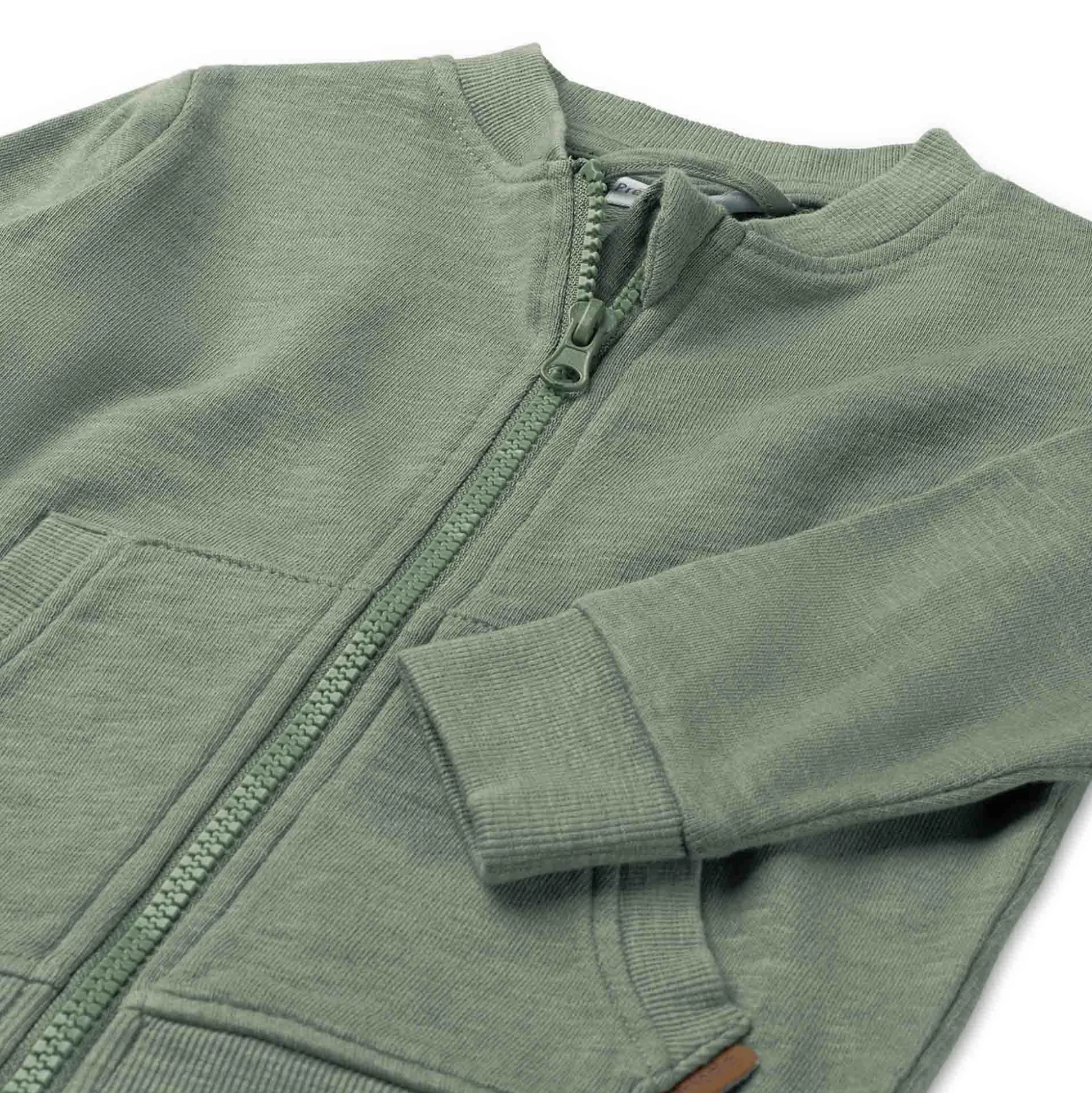 Prénatal peuter vest lange mouwen effen groen