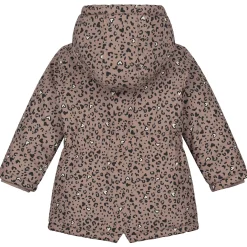 Prénatal peuter winterjas lange mouwen panterprint taupe