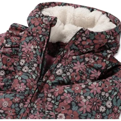 Prénatal peuter winterjas lange mouwen bloemen zwart