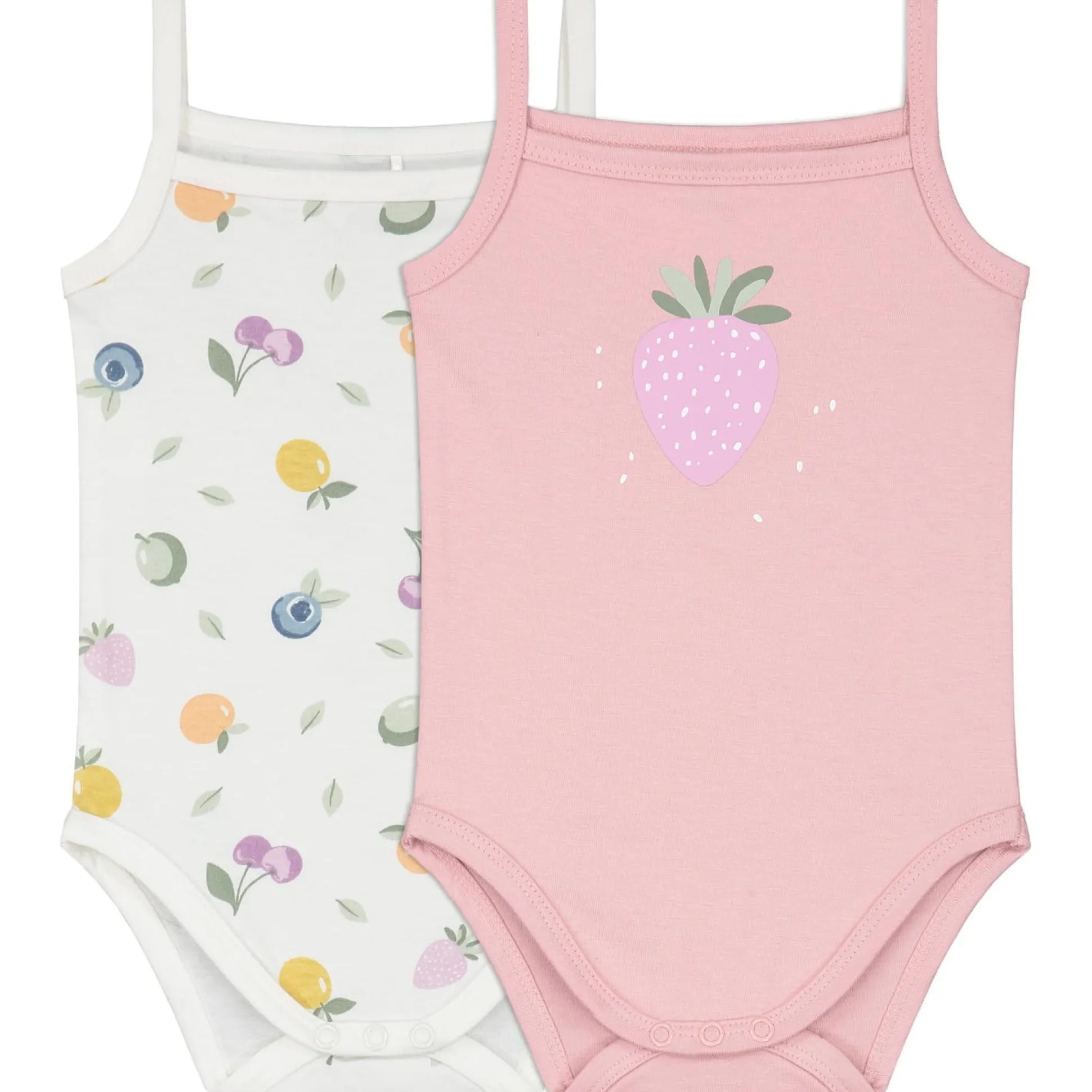 Prénatal romper 2 stuks spaghettibandjes all over print roze
