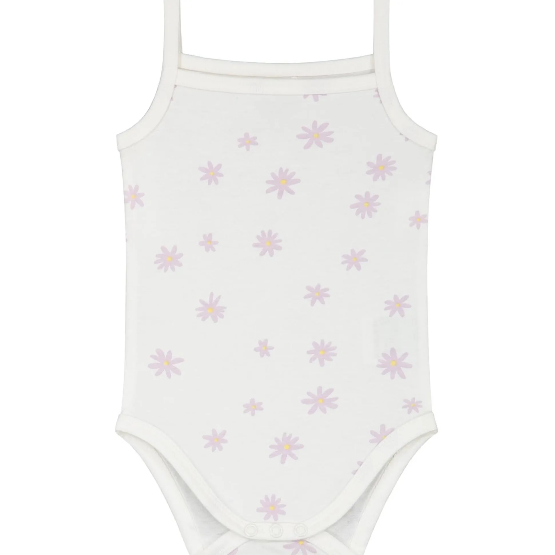 Prénatal romper 2 stuks spaghettibandjes bloemen paars