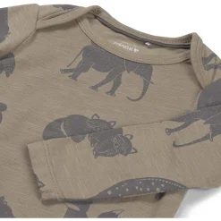 Prénatal romper afrika lange mouwen all over print bruin