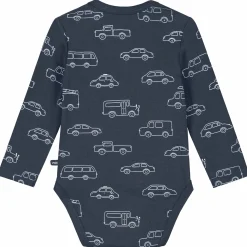 Prénatal romper auto's lange mouwen all over print blauw