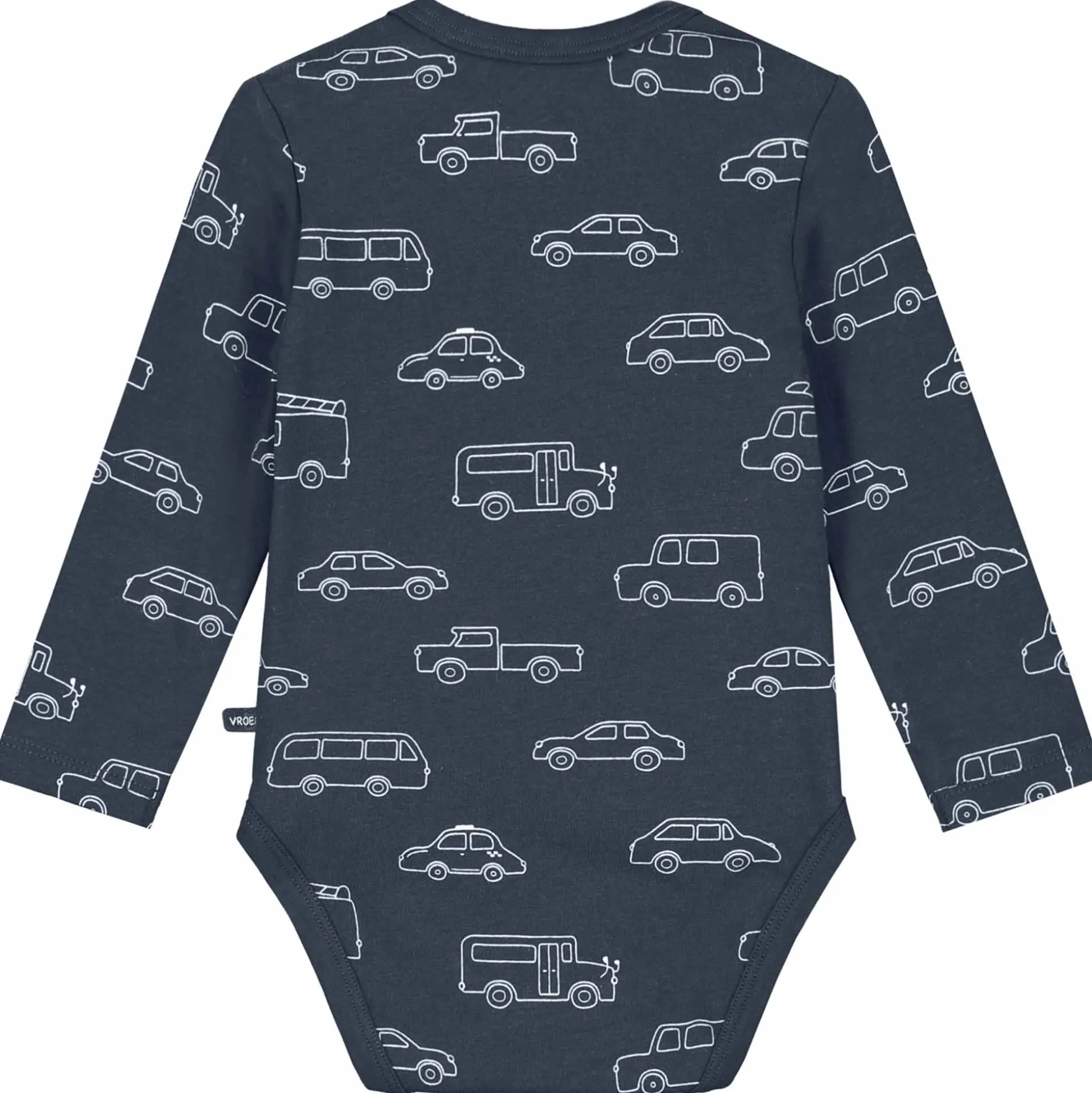 Prénatal romper auto's lange mouwen all over print blauw