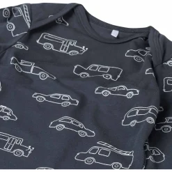 Prénatal romper auto's lange mouwen all over print blauw