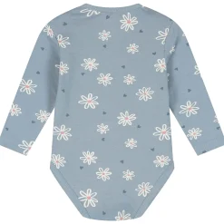 Prénatal romper bloem lange mouwen bloemen blauw