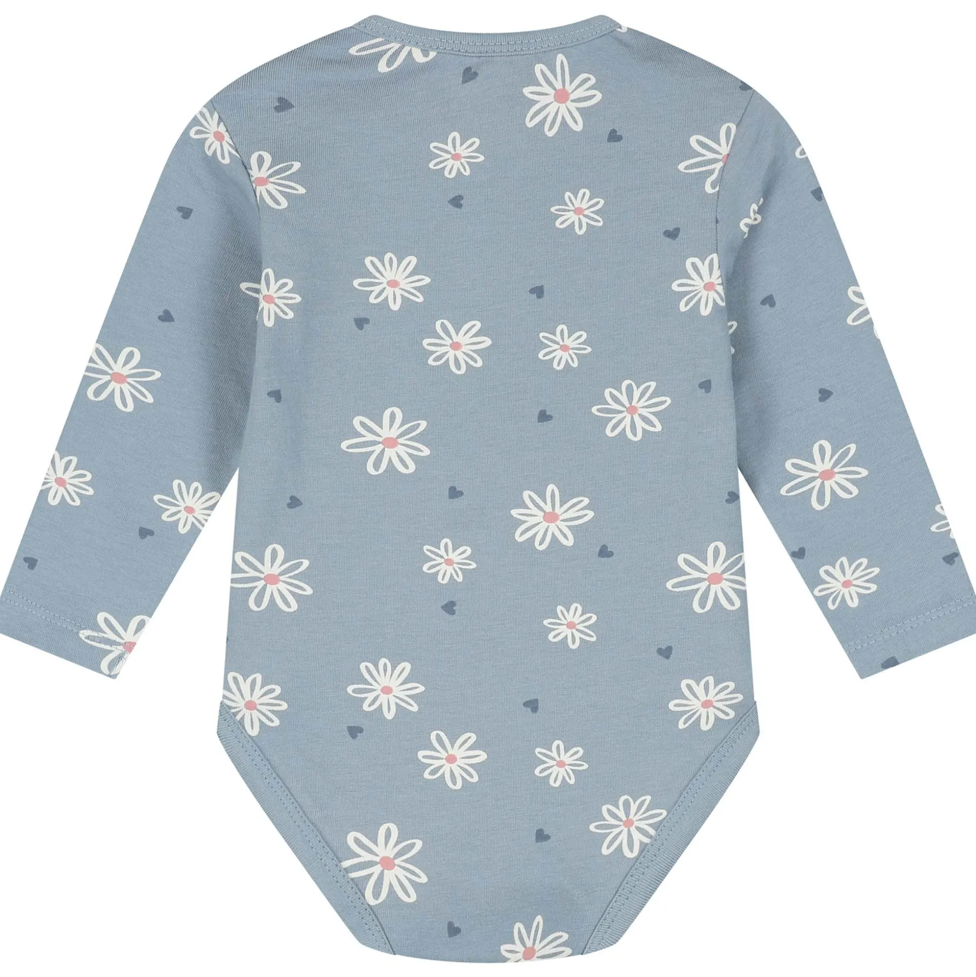 Prénatal romper bloem lange mouwen bloemen blauw