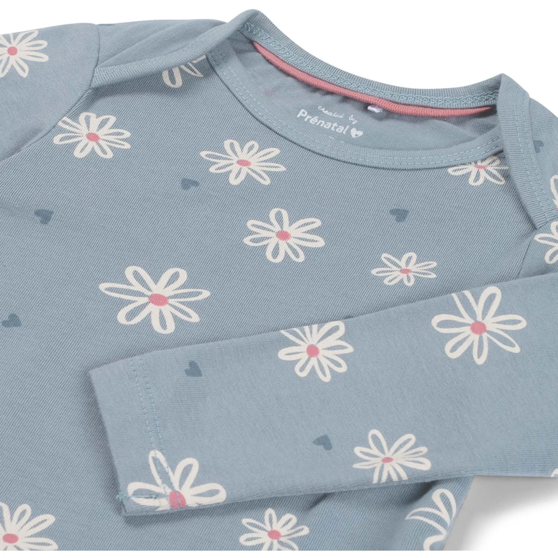 Prénatal romper bloem lange mouwen bloemen blauw