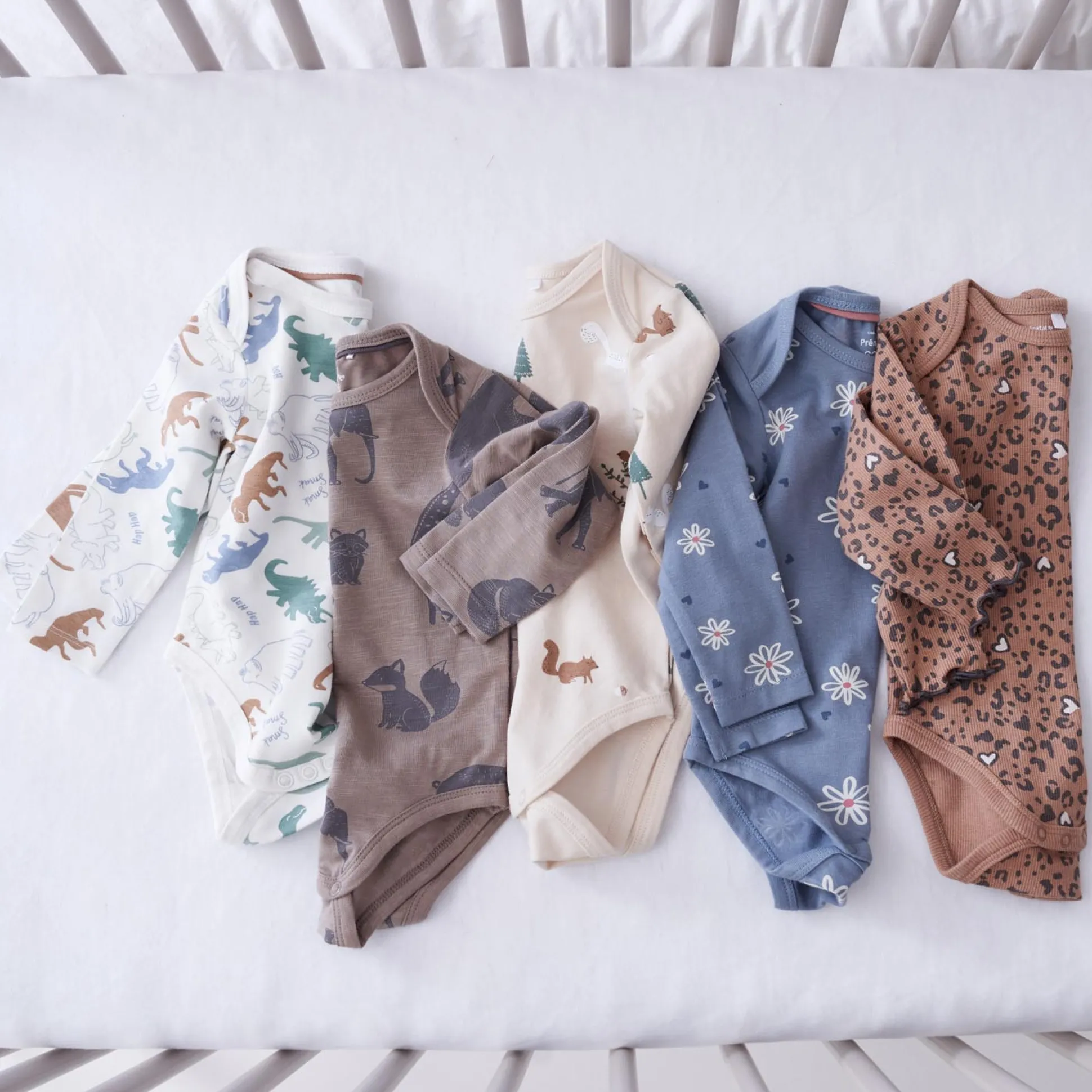 Prénatal romper bloem lange mouwen bloemen blauw