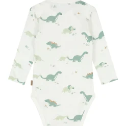 Prénatal romper Dino lange mouwen dierenprint wit