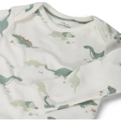 Prénatal romper Dino lange mouwen dierenprint wit