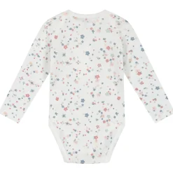 Prénatal romper flower 2 stuks lange mouwen bloemen roze