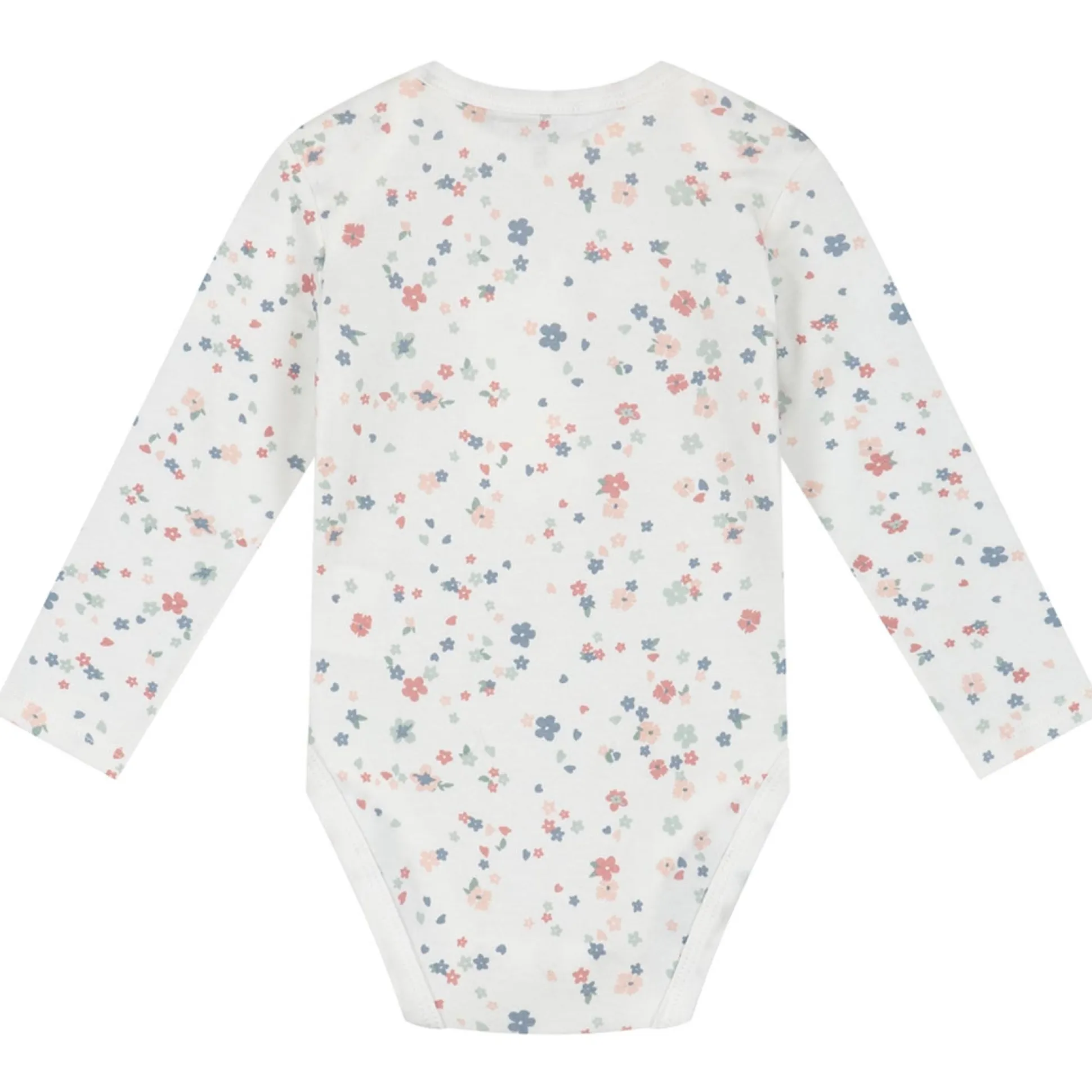 Prénatal romper flower 2 stuks lange mouwen bloemen roze