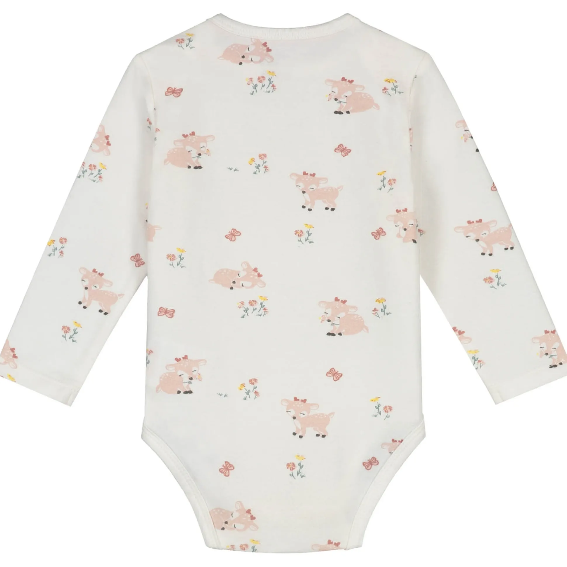 Prénatal romper Hert lange mouwen dierenprint wit