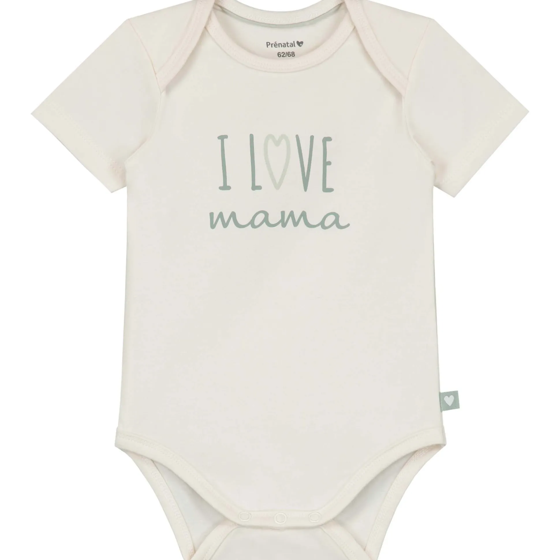 Prénatal romper i love mama korte mouwen tekst wit