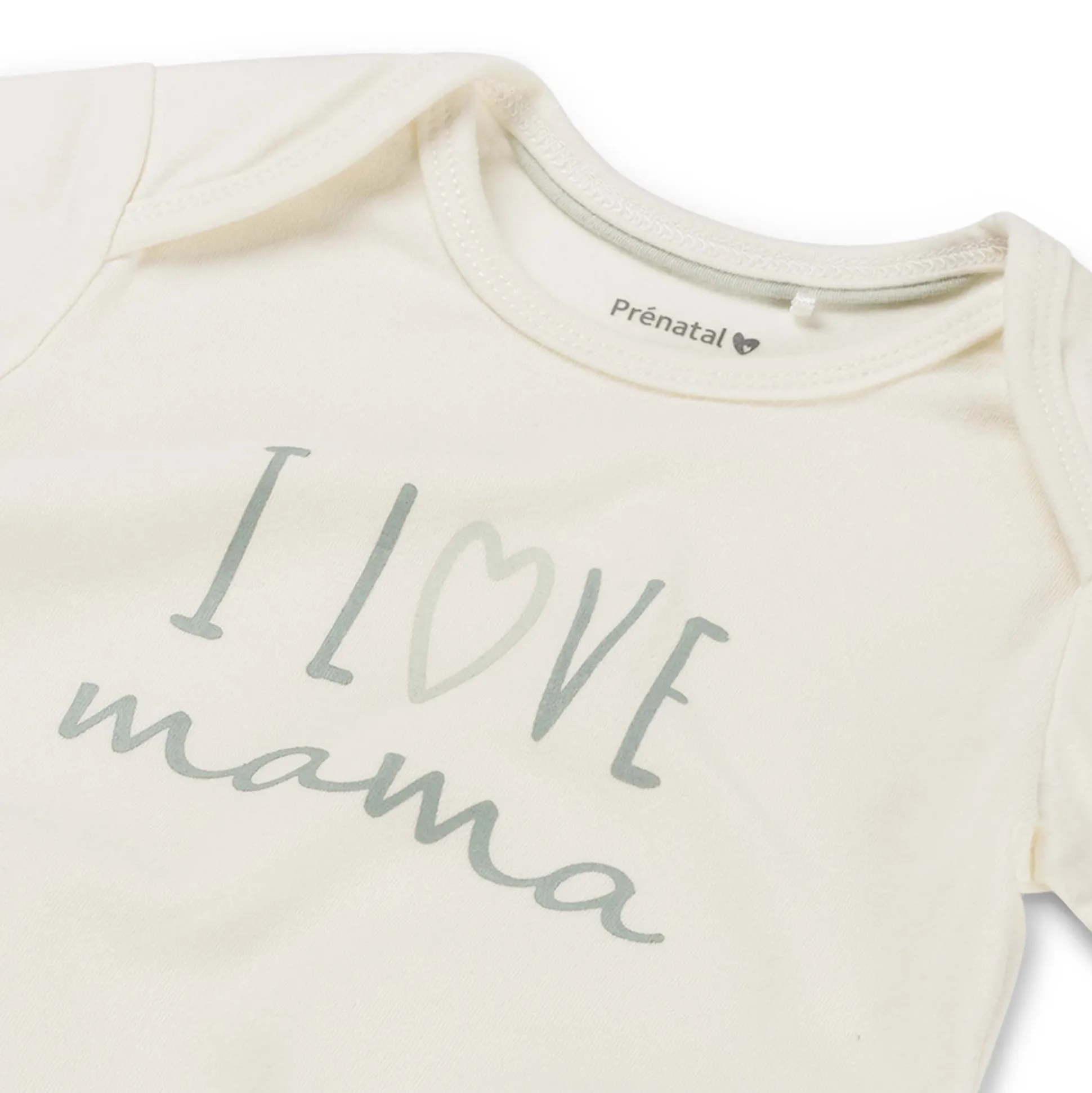 Prénatal romper i love mama korte mouwen tekst wit