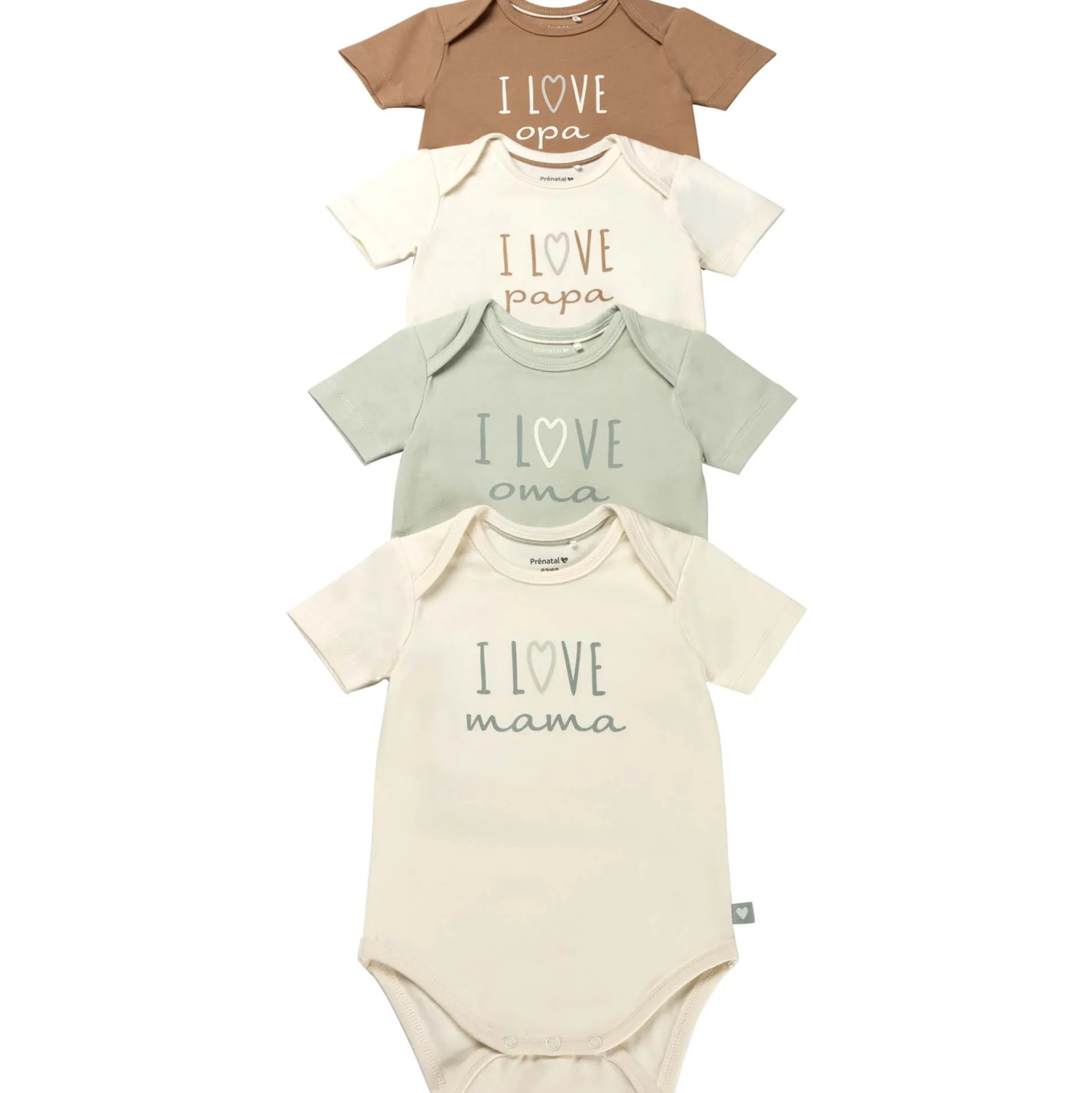 Prénatal romper i love mama korte mouwen tekst wit