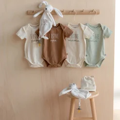 Prénatal romper i love mama korte mouwen tekst wit