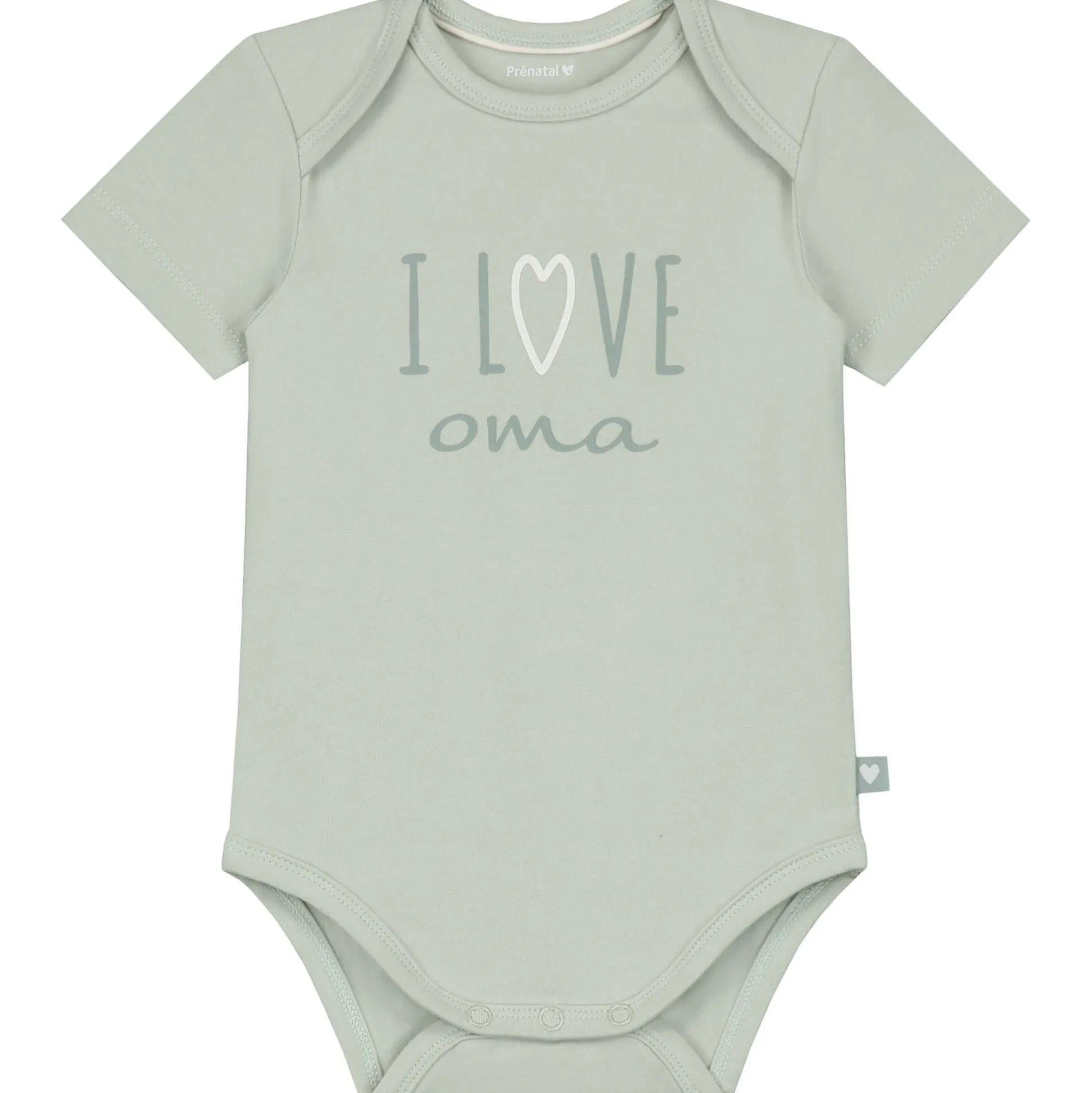 Prénatal romper i love oma korte mouwen tekst groen