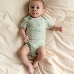 Prénatal romper i love oma korte mouwen tekst groen
