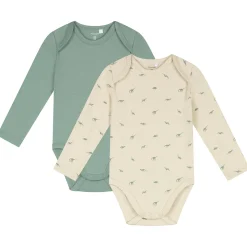 Prénatal romper kleine dino 2 stuks lange mouwen all over print groen