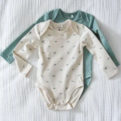 Prénatal romper kleine dino 2 stuks lange mouwen all over print groen