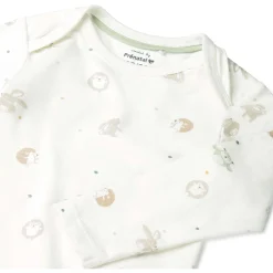 Prénatal romper Kleine Vriendjes lange mouwen all over print wit