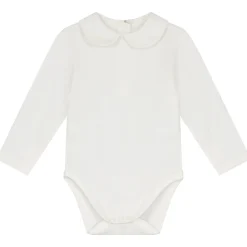 Prénatal romper kraagje lange mouwen effen wit