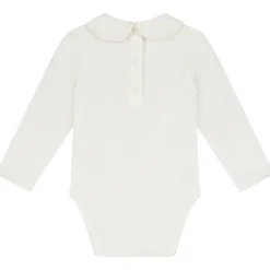 Prénatal romper kraagje lange mouwen effen wit