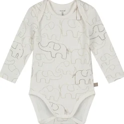 Prénatal romper otis rib lange mouwen all over print wit