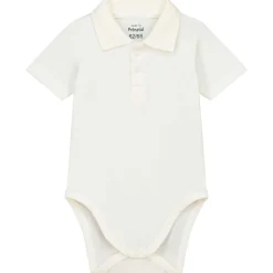 Prénatal romper polo korte mouwen effen wit