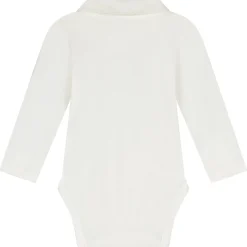 Prénatal romper polo lange mouwen effen wit