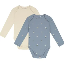 Prénatal romper retro auto 2 stuks lange mouwen all over print blauw