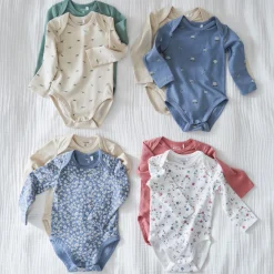 Prénatal romper retro auto 2 stuks lange mouwen all over print blauw