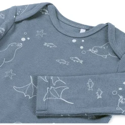 Prénatal romper zeehond rib lange mouwen all over print blauw