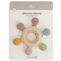 Prénatal Silconen Houten Bijtring Patroon multi