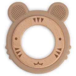 Prénatal siliconen bijtring tijger bruin