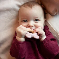 Prénatal siliconen bijtring patroon roze