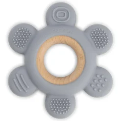 Prénatal siliconen bijtring patroon blauw