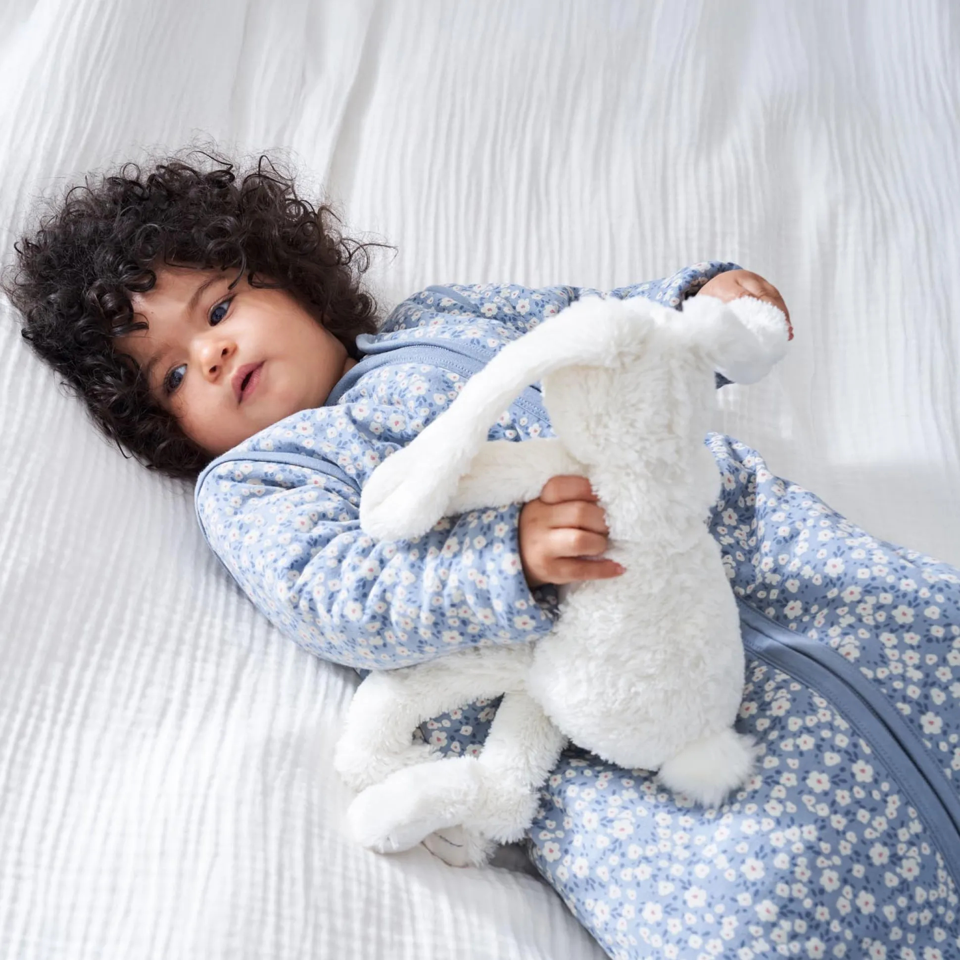Prénatal slaapzak bloem blauw