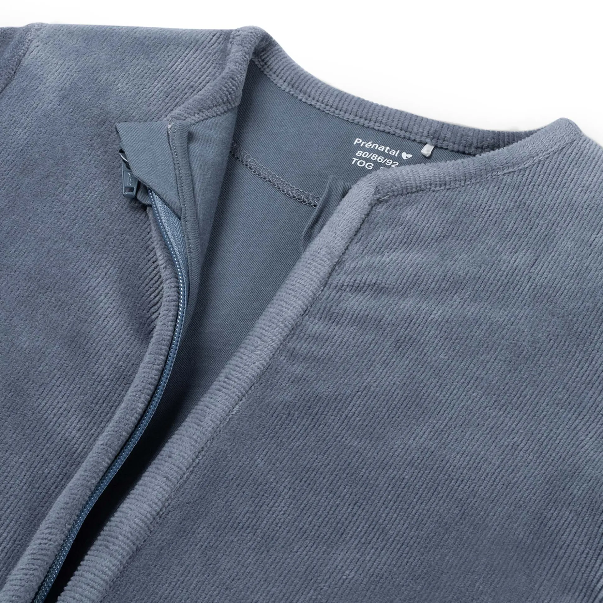 Prénatal slaapzak rib velour blauw