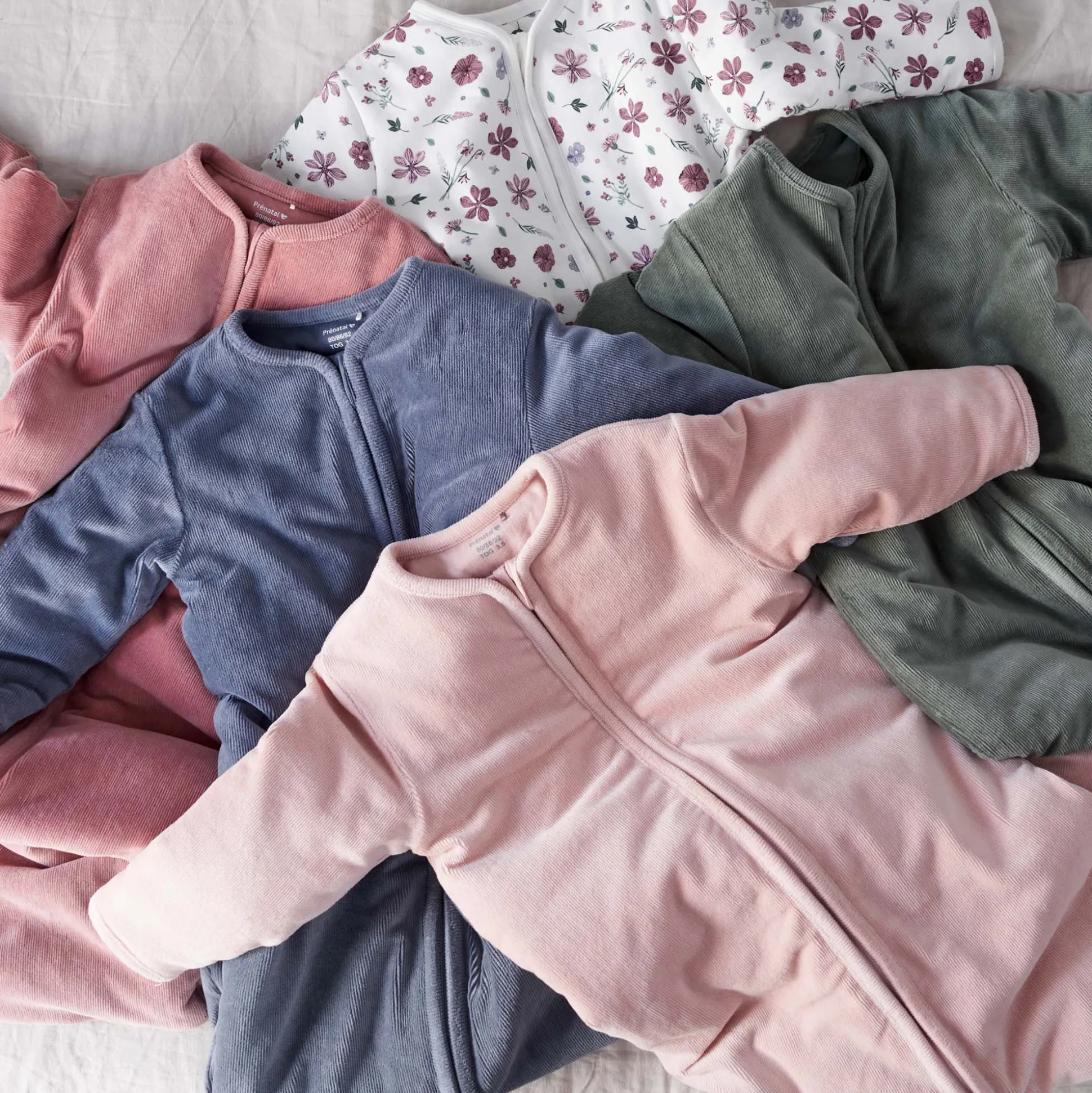 Prénatal slaapzak rib velour blauw