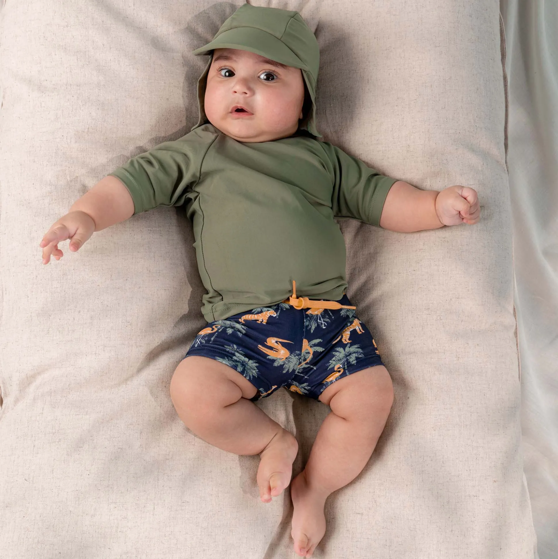 Prénatal UV zwem T-shirt korte mouwen effen groen